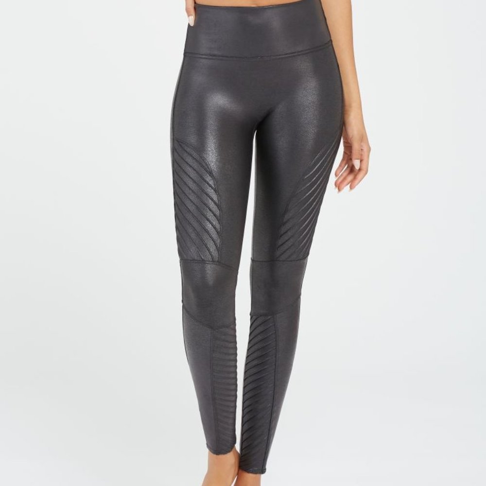 Spanx Faux Leather Moto Leggings